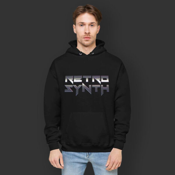 RetroSynth Metallic Logo Unisex fleece hoodie